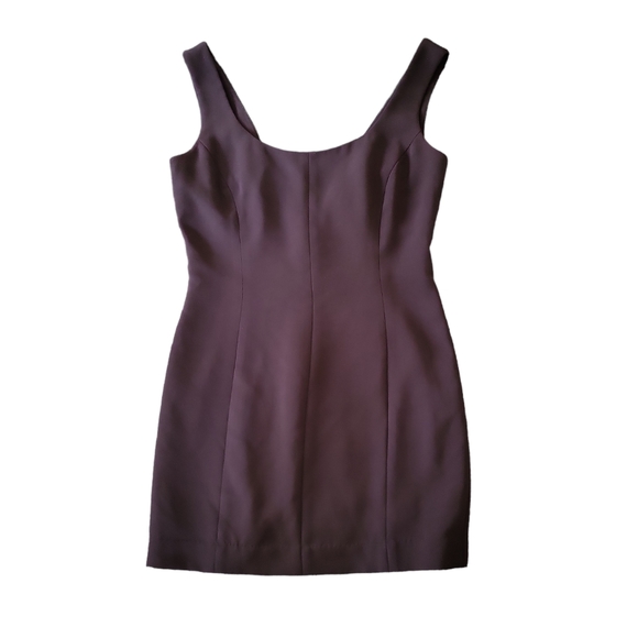 Elegant Ellen Tracy women's V back scoop neck mini dress, 6, brown lined - Picture 2 of 7